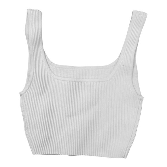Aritzia - Sculpt Knit White Square Neck Tank Top - XXS - Picture 3 of 5